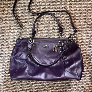 Coach Purple Leather Shoulder Bag